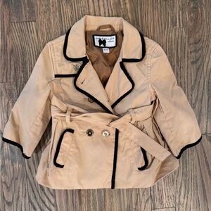 Janie and Jack Beige Coat with Black Accents size 6-12 months